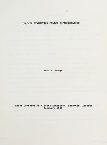 Tapa de Teacher evaluation policy implementation