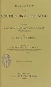 Tapa de Diseases of the mouth, throat, and nose : including rhinoscopy and methods of local treatment