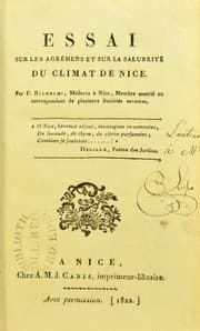 Tapa de Essai sur les agremens et sur la salubrite du climat de Nice