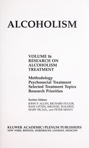 Tapa de Recent Developments in Alcoholism