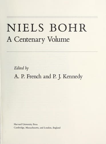 Tapa de Niels Bohr, Centenary Volume