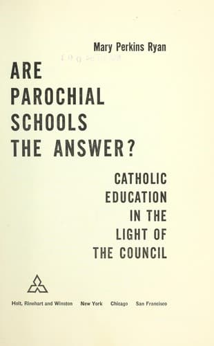 Tapa de Are parochial schools the answer?