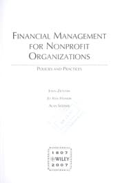 Tapa de Financial management for nonprofit organizations