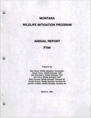 Tapa de Montana Wildlife Mitigation Program