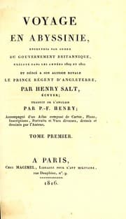 Tapa de A voyage to Abyssinia, and travels into the interior of that country, executed under the orders of the British government in the years 1809 and 1810