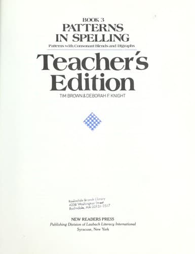 Tapa de Patterns in spelling