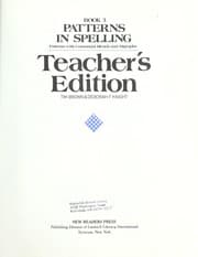Tapa de Patterns in spelling