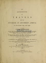 Tapa de An account of travels into the interior of Southern Africa, in the years 1797 and 1798
