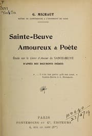 Tapa de Sainte-Beuve amoureux et poète