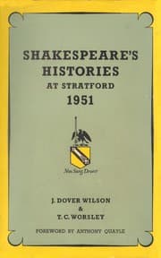 Tapa de Shakespeare's Histories at Stratford Nineteen Fifty-One (Library of Shakespearean biography and criticism)