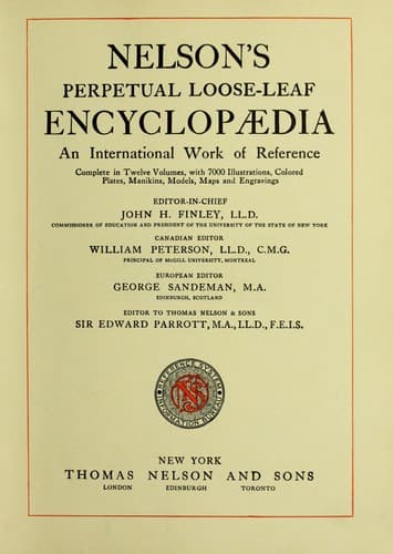 Tapa de Nelson's perpetual loose-leaf encyclopaedia