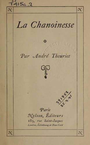 Tapa de La chanoinesse