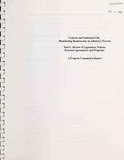 Tapa de Criteria and indicators for monitoring biodiversity in Alberta's forests