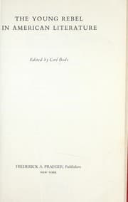 Tapa de The young rebel in American literature