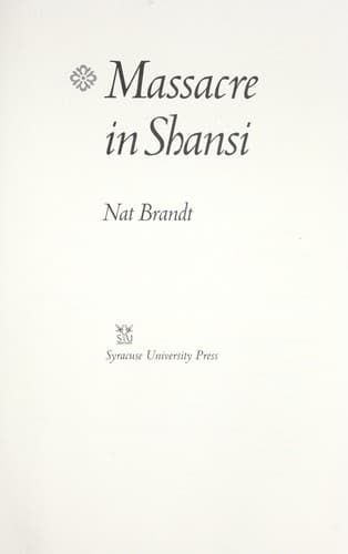 Tapa de Massacre in Shansi