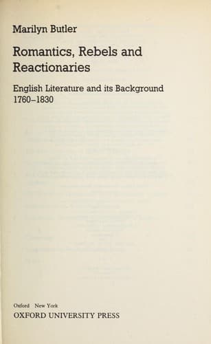 Tapa de Romantics, rebels and reactionaries