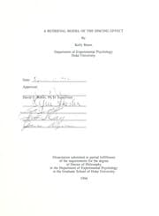 Tapa de A retrieval model of the spacing effect