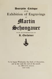 Tapa de Descriptive catalogue of an exhibition of engravings by M. Schongauer