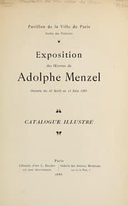Tapa de Exposition des œuvres de A. Menzel