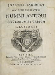 Tapa de Joannis Harduini Soc. Jesu presbyteri Nummi antiqui populorum et urbium illustrati