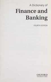 Tapa de A dictionary of finance and banking