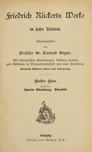 Tapa de Friedrich Rückerts Werke in sechs Bänden