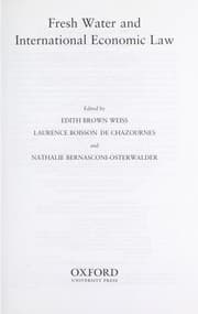 Tapa de Fresh water and international economic law