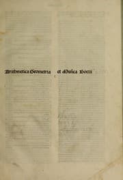 Tapa de Arithmetica geometria et musica Boetii