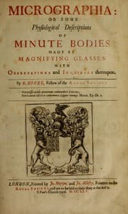 Tapa de Micrographia, or, Some physiological descriptions of minute bodies made by magnifying glasses