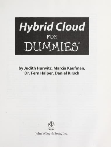 Tapa de Hybrid cloud for dummies
