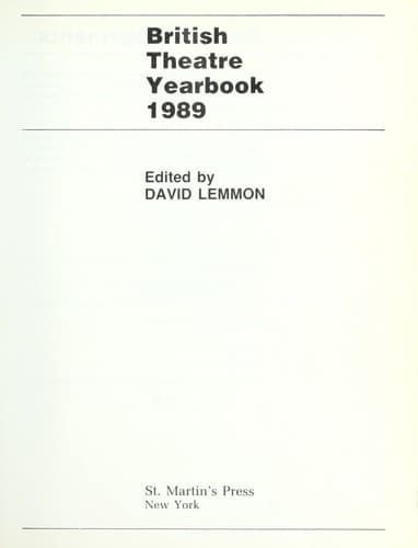 Tapa de British theatre yearbook