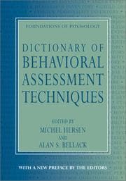 Tapa de Dictionary of behavioral assessment techniques