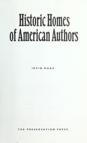 Tapa de Historic homes of American authors