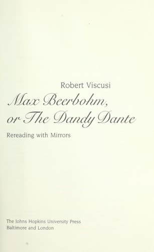 Tapa de Max Beerbohm, or, The Dandy Dante