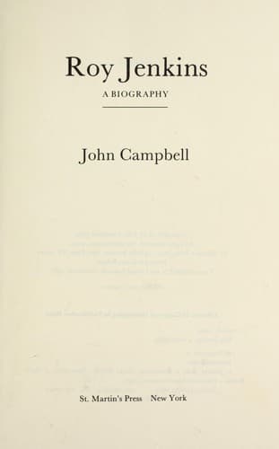 Tapa de Roy Jenkins, a biography