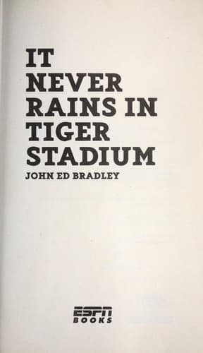 Tapa de It never rains in Tiger Stadium