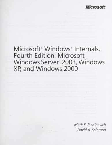Tapa de Microsoft Windows internals