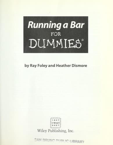 Tapa de Running a bar for dummies