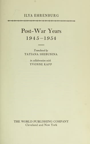 Tapa de Post-war years, 1945-1954