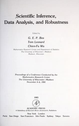 Tapa de Scientific interference, data analysis, and robustness