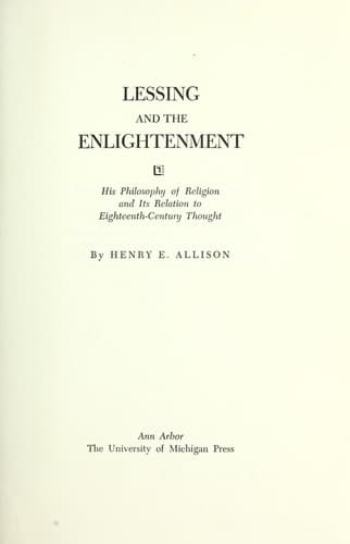 Tapa de Lessing and the Enlightenment
