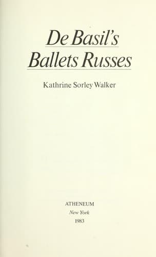 Tapa de De Basil's Ballets Russes