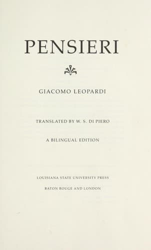Tapa de Pensieri