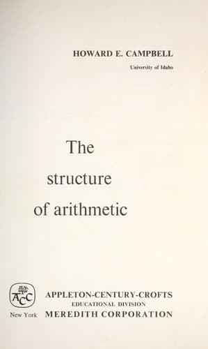 Tapa de The structure of arithmetic