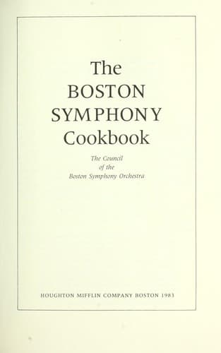 Tapa de The Boston Symphony cookbook