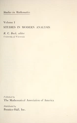 Tapa de Studies in modern analysis