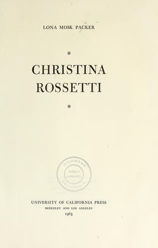 Tapa de Christina Rossetti
