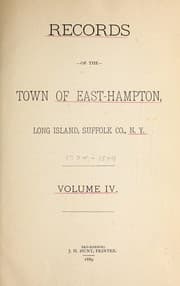 Tapa de Records of the town of East Hampton, Long Island, Suffolk Co., N.Y.