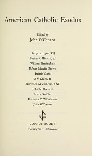 Tapa de American Catholic exodus