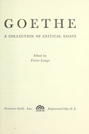 Tapa de Goethe; a collection of critical essays